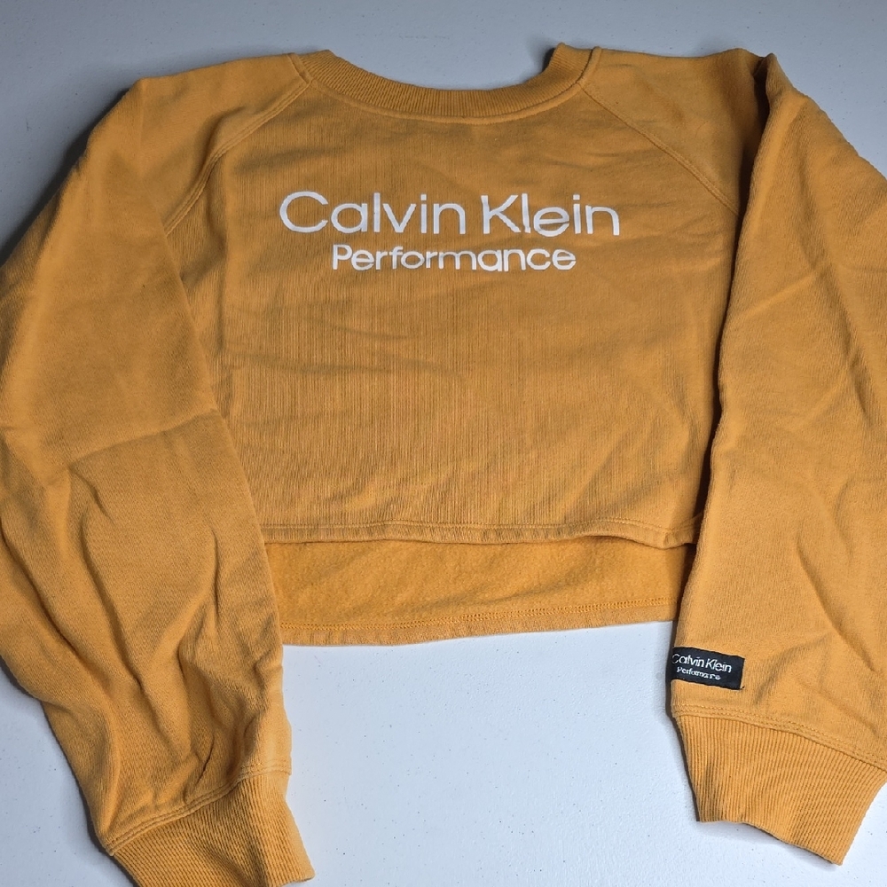 Calvin Klein Performance Mustard Cropped Sweatshirt
